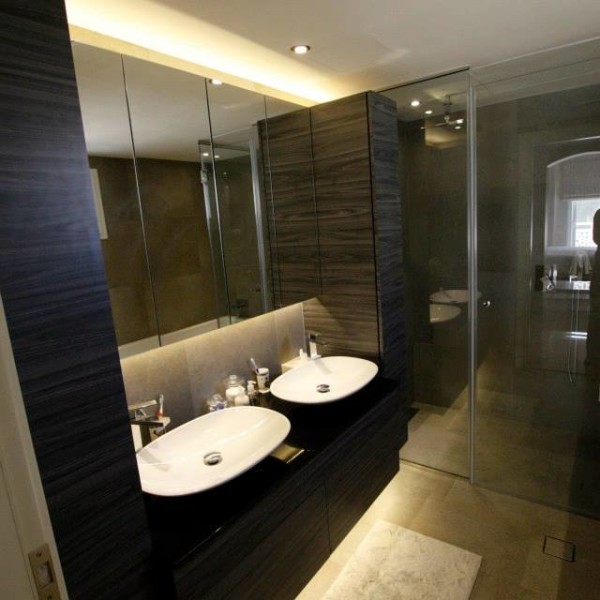 Bathroom renovation feature vanity unit with storage